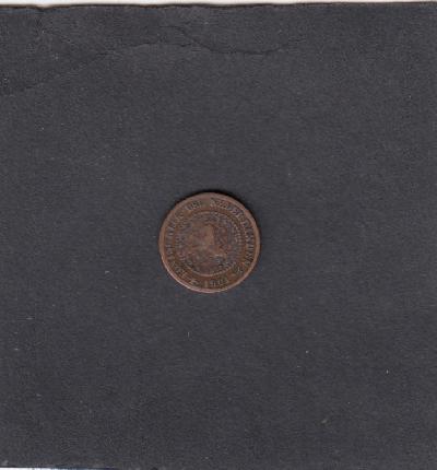 Beschrijving: 1/2 Cent WILHELMINA